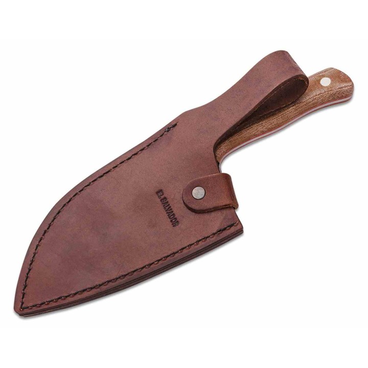 Couteau Condor Serbian Kuvar Cleaver Lame Acier Carbone 1075 Manche Micarta Etui Cuir Salvador CTK500962HC - Livraison Gratuite