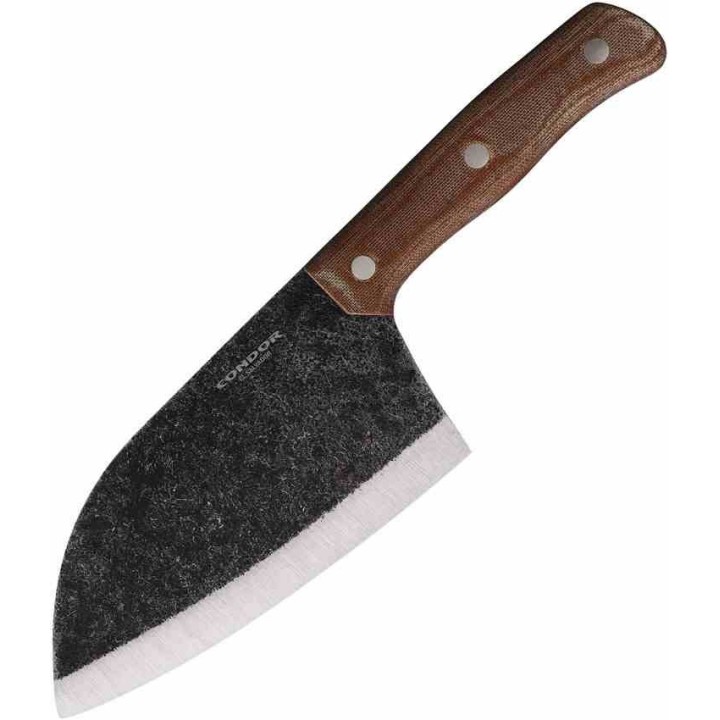 Couteau Condor Serbian Kuvar Cleaver Lame Acier Carbone 1075 Manche Micarta Etui Cuir Salvador CTK500962HC - Livraison Gratuite