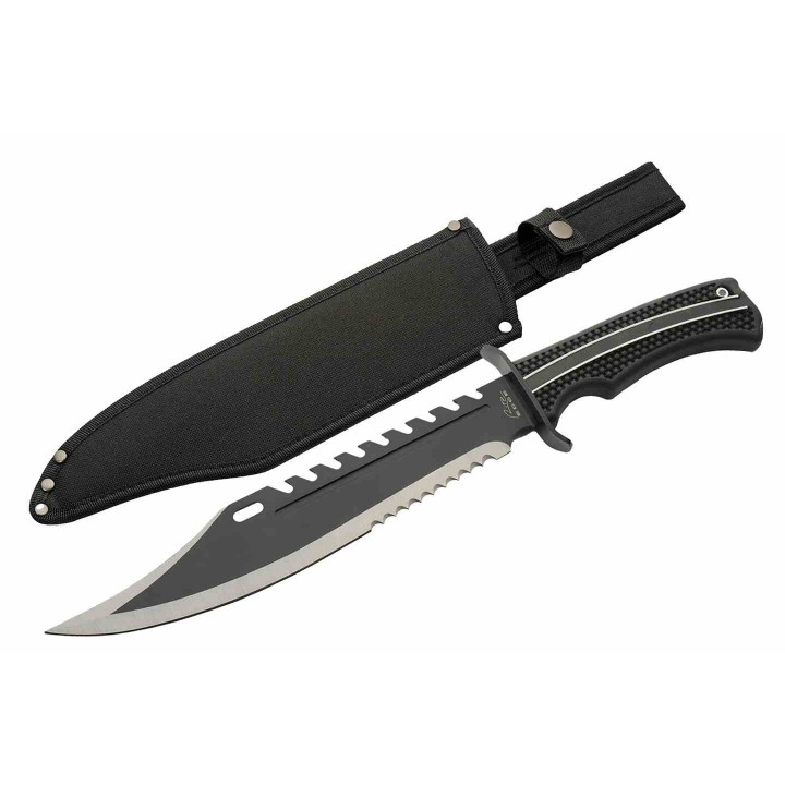 Couteau Rite Edge Raptor Hunter Lame Acier 3Cr13 Sawback Manche ABS Etui Nylon CN211633 - Livraison Gratuite