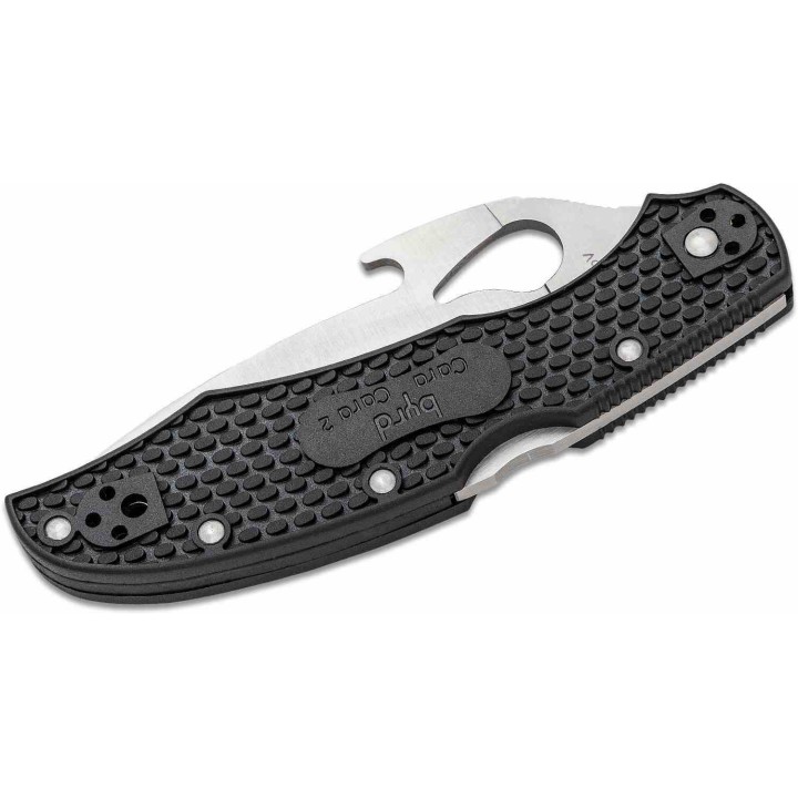 Couteau Spyderco Byrd Cara Cara 2 Emerson Lame Acier 8Cr13MoV Combo Manche FRN Lockback Clip BY03PSBK2W - Livraison Gratuite