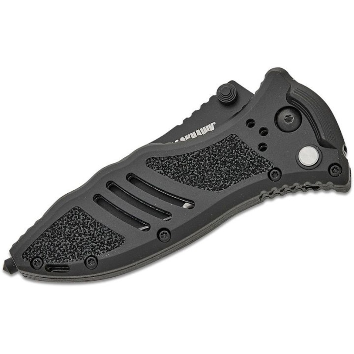 Couteau Blackhawk CQD Small Lame Acier D2 Combo Manche Black FRN Brise Vitres Button Lock Clip BH15M211BK - Livraison Gratuite