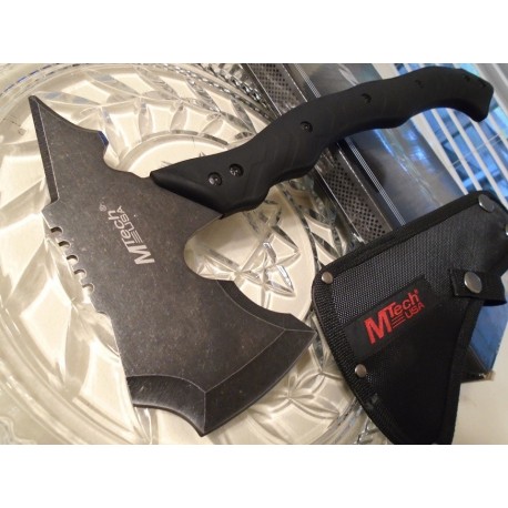 Hache Tomahawk Mtech Axe Stonewash Acier 440 Manche Abs Etui Nylon MTAXE13SW - Livraison Gratuite 