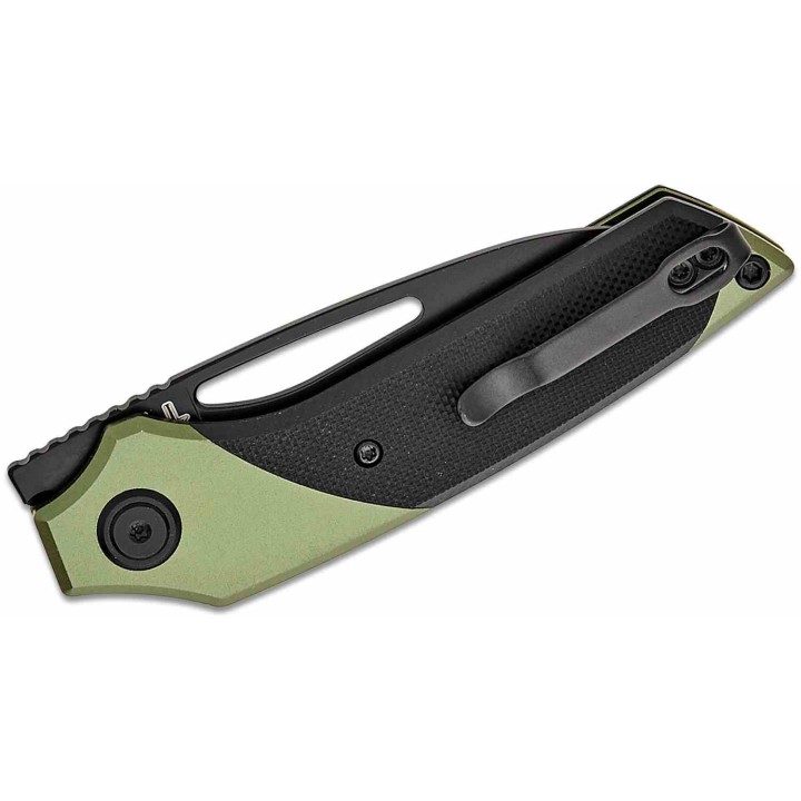 Couteau CJRB Cutlery Version Green/Black Manche Alu Lame Acier AR-RPM9 Blk IKBS Button Lock Clip J1949BBK - Livraison Gratuite