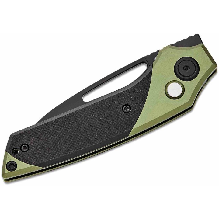 Couteau CJRB Cutlery Version Green/Black Manche Alu Lame Acier AR-RPM9 Blk IKBS Button Lock Clip J1949BBK - Livraison Gratuite