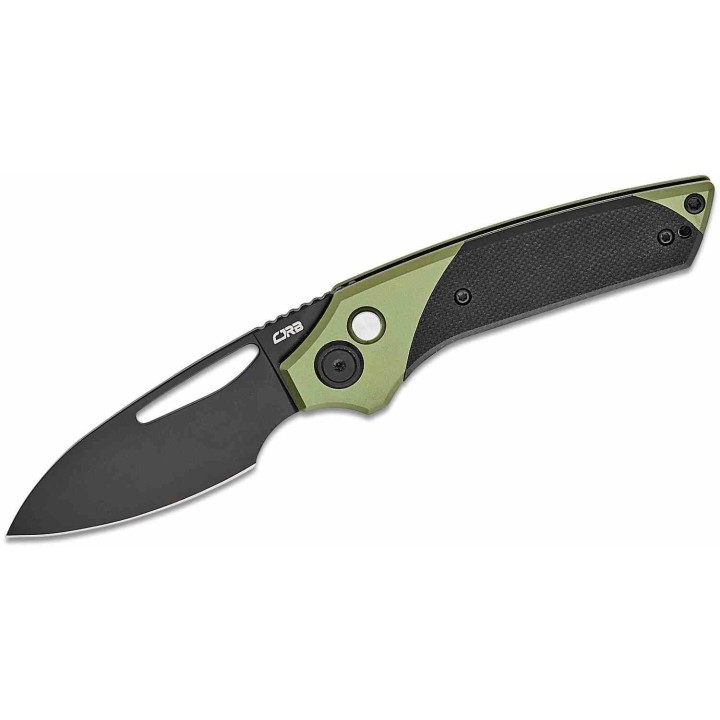 Couteau CJRB Cutlery Version Green/Black Manche Alu Lame Acier AR-RPM9 Blk IKBS Button Lock Clip J1949BBK - Livraison Gratuite