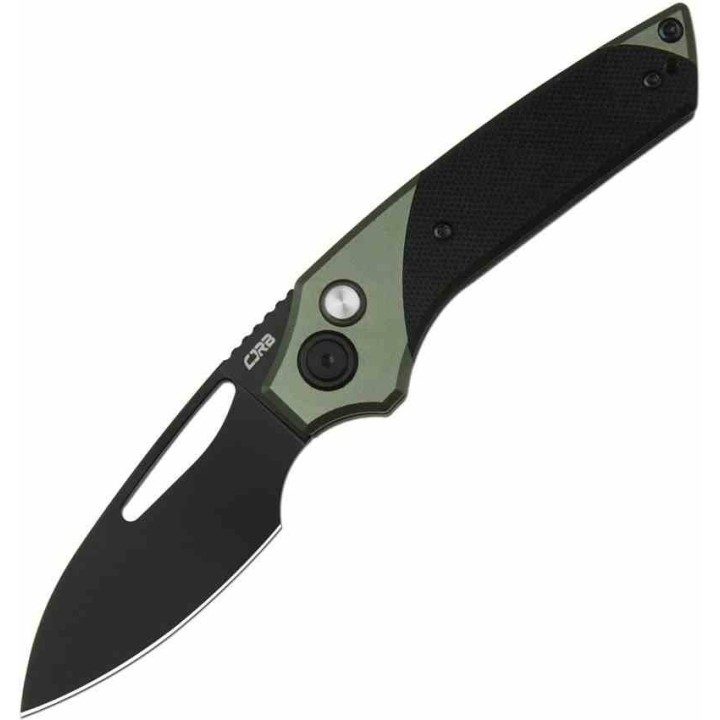 Couteau CJRB Cutlery Version Green/Black Manche Alu Lame Acier AR-RPM9 Blk IKBS Button Lock Clip J1949BBK - Livraison Gratuite