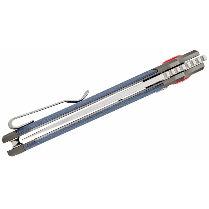 Couteau CJRB Cutlery Version Gray/Blue Manche Alu Lame Acier AR-RPM9 IKBS Button Lock Clip J1949GY - Livraison Gratuite