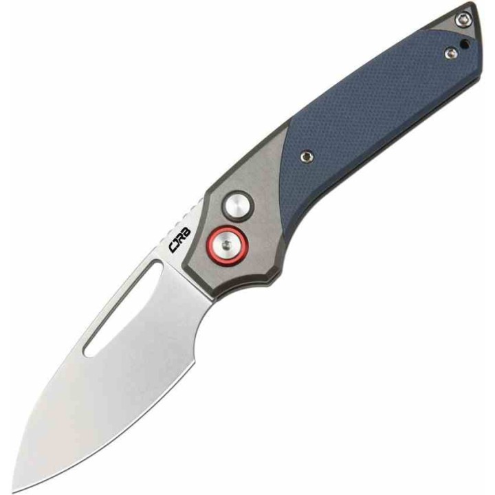 Couteau CJRB Cutlery Version Gray/Blue Manche Alu Lame Acier AR-RPM9 IKBS Button Lock Clip J1949GY - Livraison Gratuite