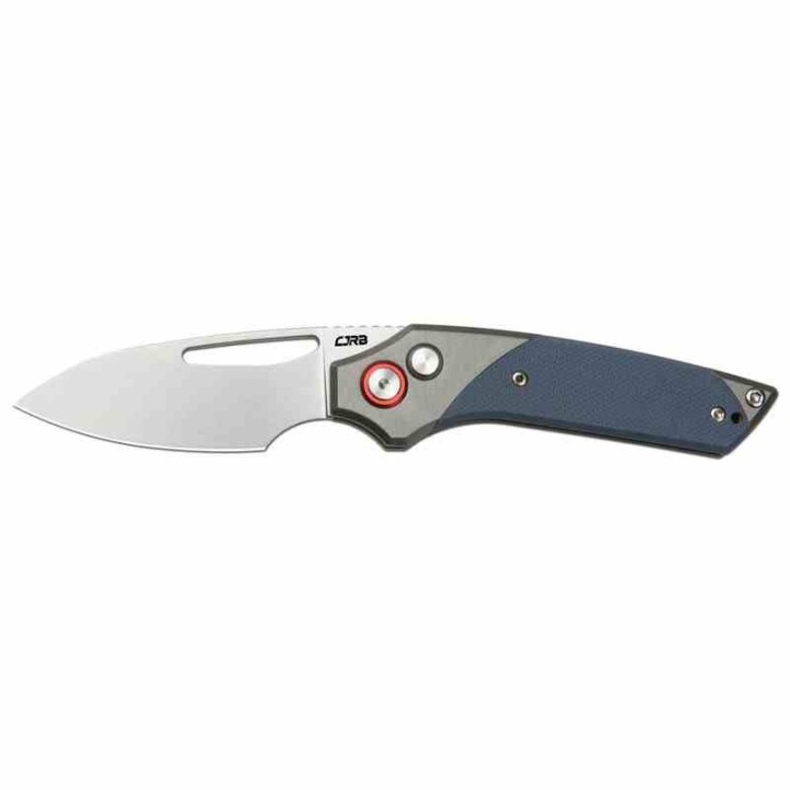 Couteau CJRB Cutlery Version Gray/Blue Manche Alu Lame Acier AR-RPM9 IKBS Button Lock Clip J1949GY - Livraison Gratuite