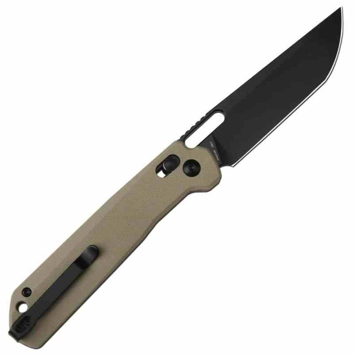 Couteau CJRB Bellona Desert Manche G10 Lame Tanto Acier AR-RPM9 Black IKBS Crossbar Lock Clip J1947BDE - Livraison Gratuite