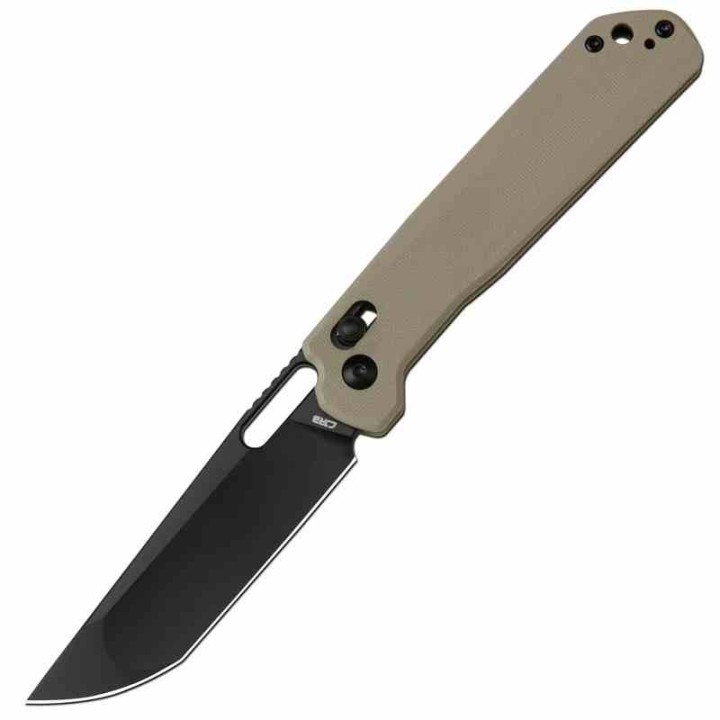 Couteau CJRB Bellona Desert Manche G10 Lame Tanto Acier AR-RPM9 Black IKBS Crossbar Lock Clip J1947BDE - Livraison Gratuite