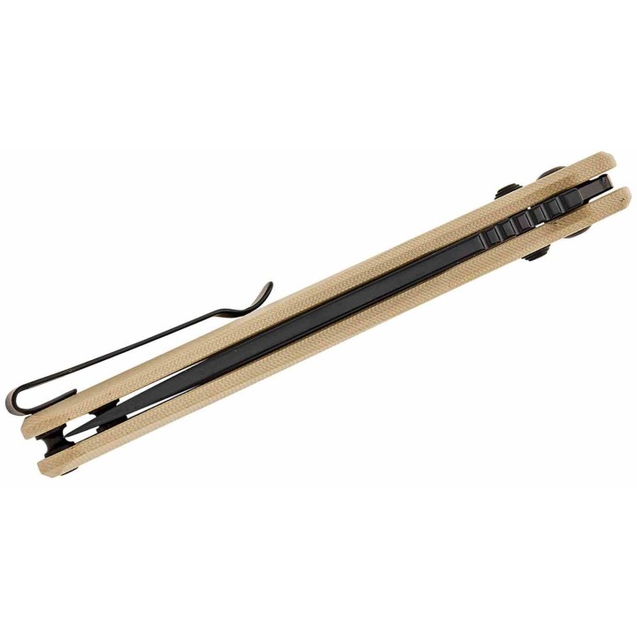 Couteau CJRB Bellona Desert Manche G10 Lame Tanto Acier AR-RPM9 Black IKBS Crossbar Lock Clip J1947BDE - Livraison Gratuite