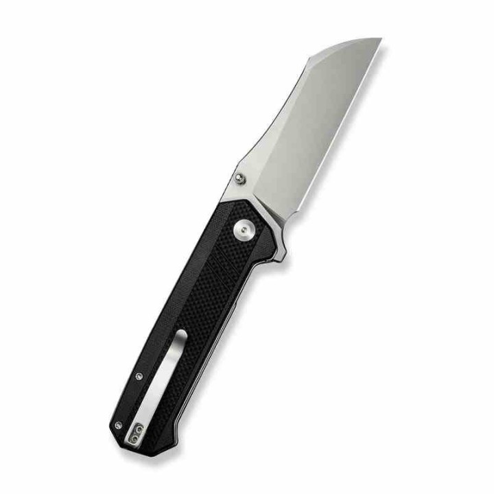 Couteau SENCUT Draxor Black Manche G10 Lame Acier 9Cr18MoV Satin Sheepsfoot IKBS LinerLock Clip S240351 - Livraison Gratuite