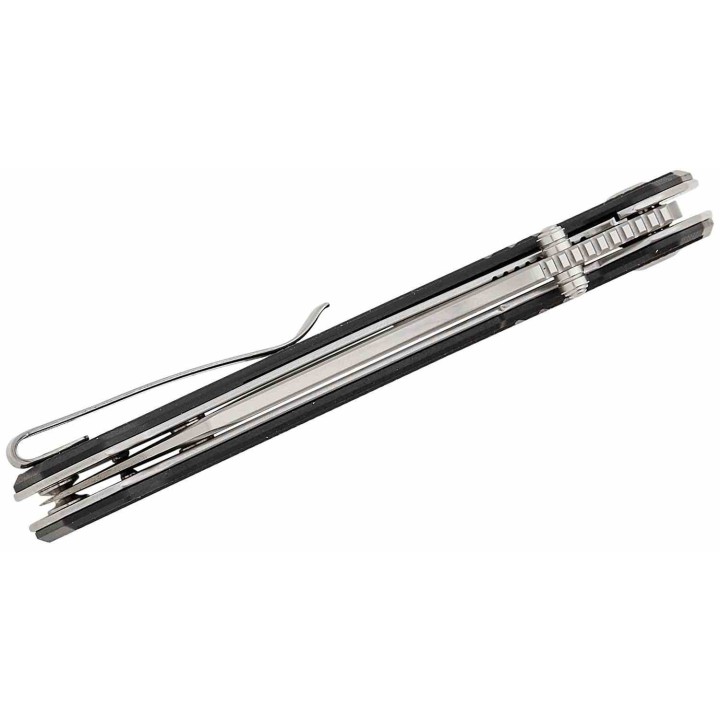 Couteau SENCUT Draxor Black Manche G10 Lame Acier 9Cr18MoV Satin Sheepsfoot IKBS LinerLock Clip S240351 - Livraison Gratuite