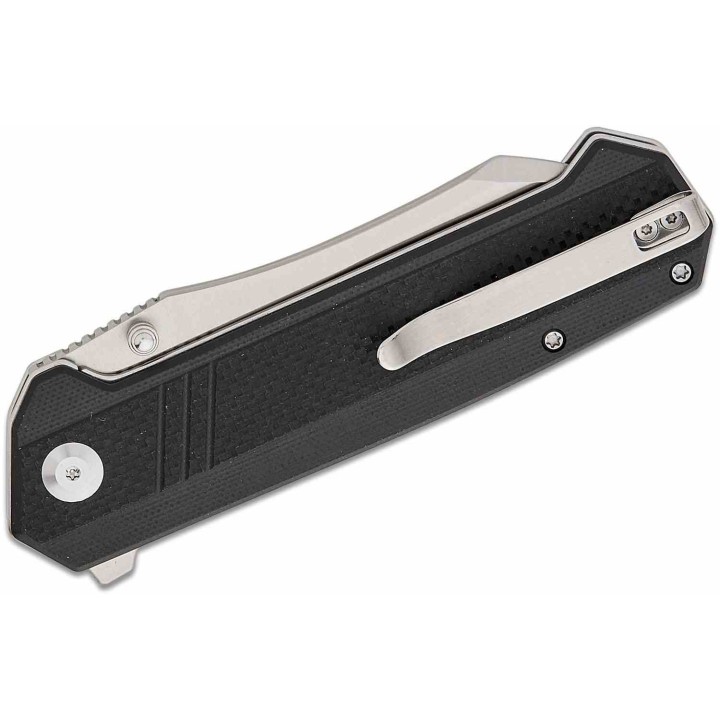 Couteau SENCUT Draxor Black Manche G10 Lame Acier 9Cr18MoV Satin Sheepsfoot IKBS LinerLock Clip S240351 - Livraison Gratuite