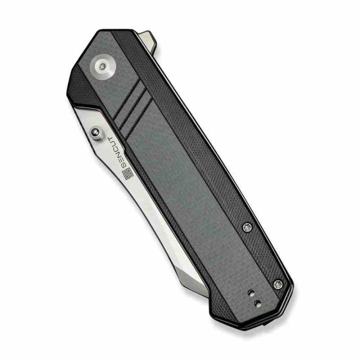 Couteau SENCUT Draxor Black/Gray Manche G10 Lame Acier 9Cr18MoV Sheepsfoot IKBS LinerLock Clip S240353 - Livraison Gratuite