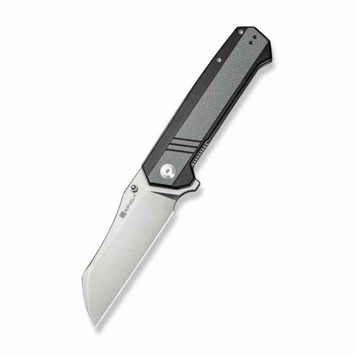 Couteau SENCUT Draxor Black/Gray Manche G10 Lame Acier 9Cr18MoV Sheepsfoot IKBS LinerLock Clip S240353 - Livraison Gratuite