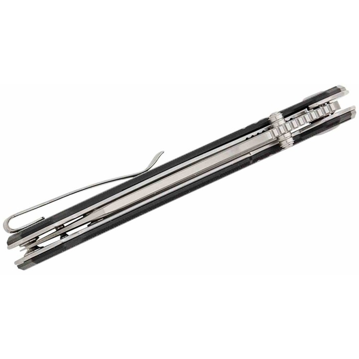 Couteau SENCUT Draxor Black/Gray Manche G10 Lame Acier 9Cr18MoV Sheepsfoot IKBS LinerLock Clip S240353 - Livraison Gratuite