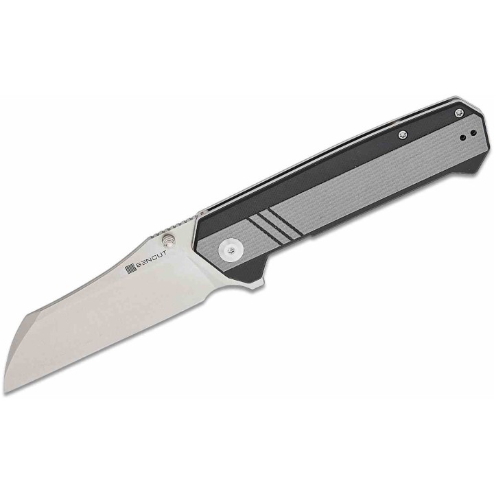Couteau SENCUT Draxor Black/Gray Manche G10 Lame Acier 9Cr18MoV Sheepsfoot IKBS LinerLock Clip S240353 - Livraison Gratuite