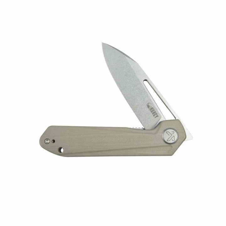 Couteau Kubey Royal Tan Manche G10 Lame Acier 14C28N SW IKBS Linerlock Clip KUB321Q - Livraison Gratuite