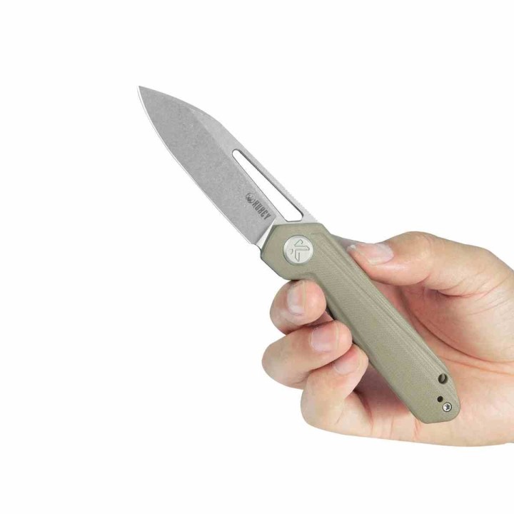 Couteau Kubey Royal Tan Manche G10 Lame Acier 14C28N SW IKBS Linerlock Clip KUB321Q - Livraison Gratuite