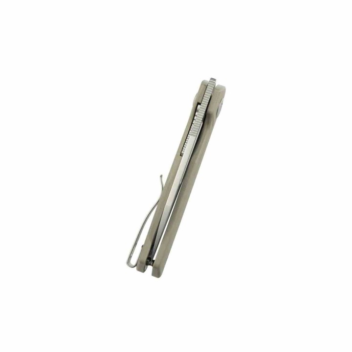 Couteau Kubey Royal Tan Manche G10 Lame Acier 14C28N SW IKBS Linerlock Clip KUB321Q - Livraison Gratuite