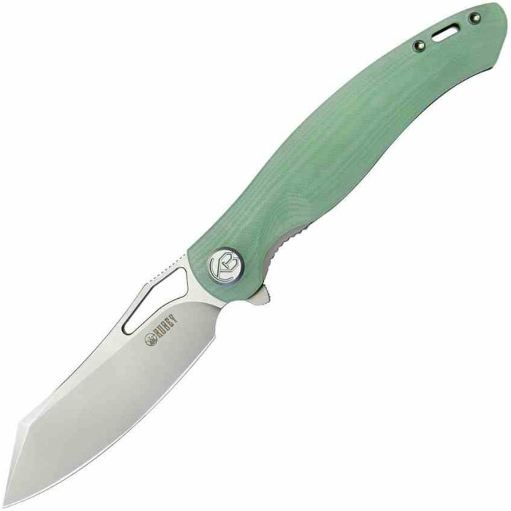 Couteau Kubey Drake Jade Manche G10 Lame Acier AUS-10 Manche IKBS Linerlock Clip Titane KUB239I - Livraison Gratuite
