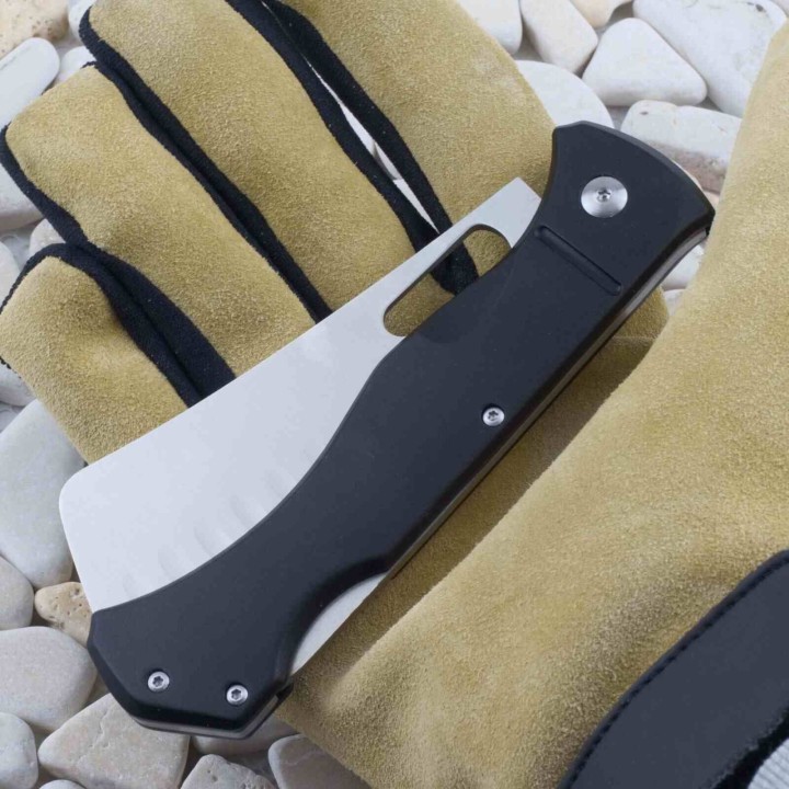 Couteau Rough Ryder Sous Chef Cleaver Lame Acier VG10 Manche Aluminium Lockback Clip RR2537 - Livraison Gratuite