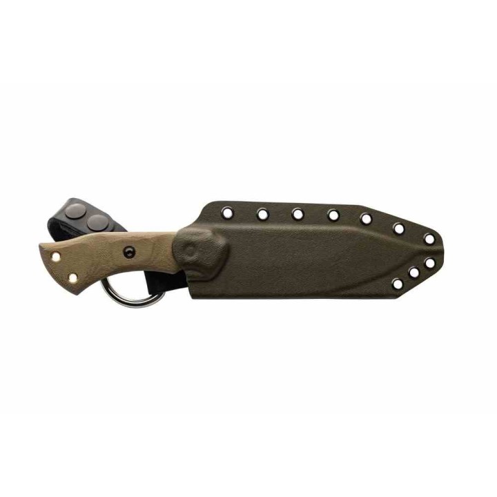 Couteau TOPS Tundra Wolf Green Manche Micarta Lame Acier Carbone 1095 Cleaver Etui Kydex Made USA TPTWLF01 - Livraison Gratuite