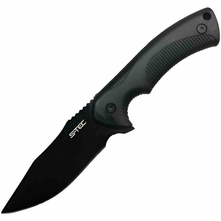 Couteau De Survie Chasse S-Tec Lame Acier 3Cr13 Manche & Etui ABS STT25141BK - Livraison Gratuite
