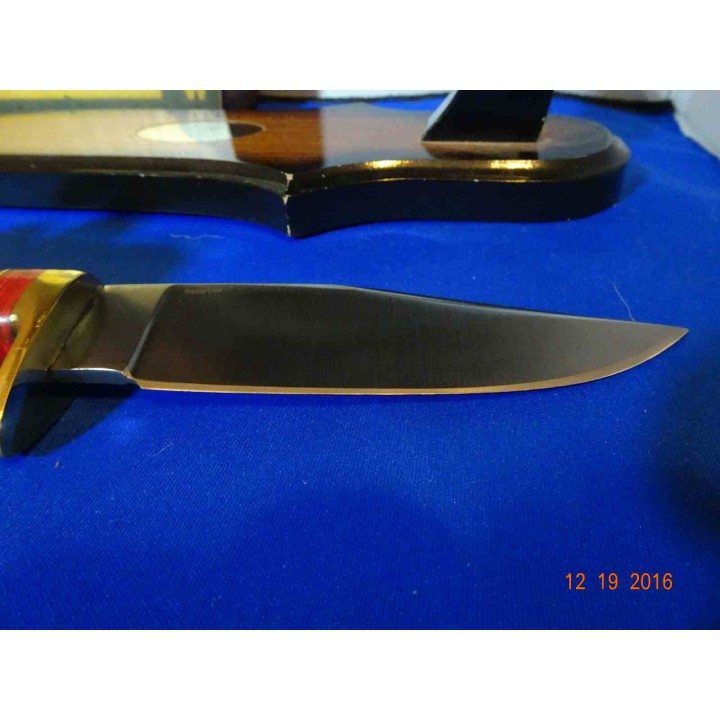 Couteau Frost Cutley Hunting Manche Bois de Cerf Lame Acier Inox Etui Cuir FTS169 - Livraison Gratuite