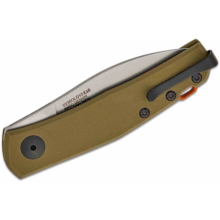 Couteau Zero Tolerance Model 0235 Olive Lame Acier 20CV Slip Joint Clip Made In USA ZT0235OLG10 - Livraison Gratuite