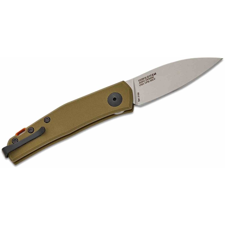 Couteau Zero Tolerance Model 0235 Olive Lame Acier 20CV Slip Joint Clip Made In USA ZT0235OLG10 - Livraison Gratuite