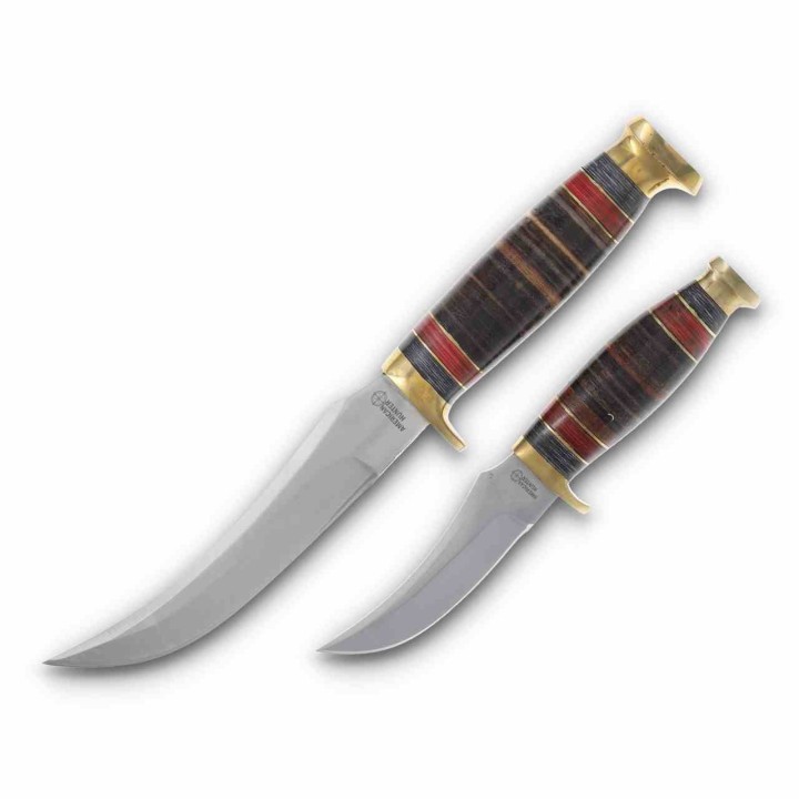 Set de 2 Couteau American Hunter Twin Hunter Set Lames Acier Inox Manche & Etui CUir AH028 - Livraison Gratuite