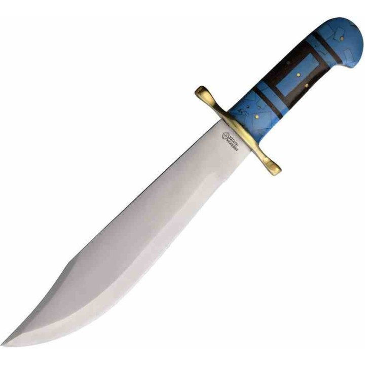 Couteau Bowie American Hunter Manche Turquoise & Bois Lame Acier Inox Etui Cuir AH030 - Livraison Gratuite