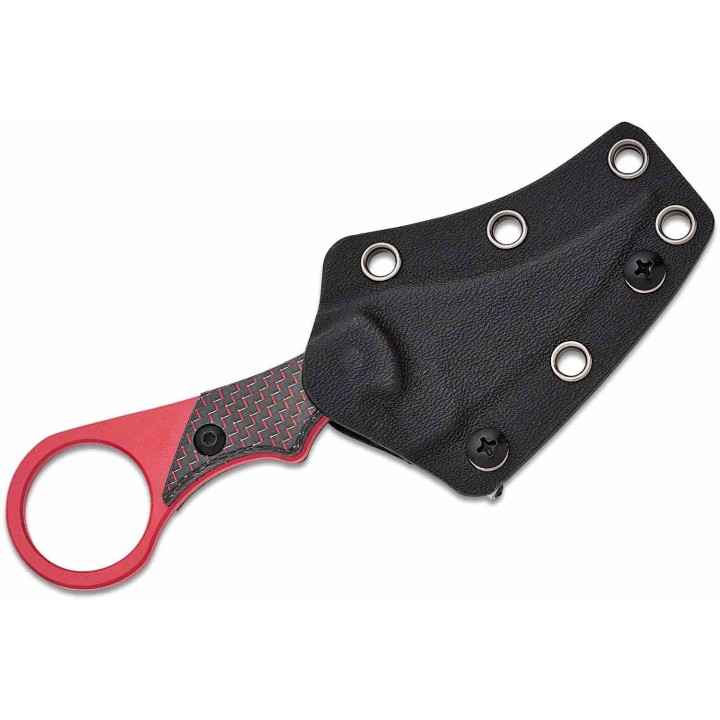 Couteau Mantis Sabot IV Karambit Black/Red Manche FCarbone Lame Acier M390 Etui Kydex MAN8356 - Livraison Gratuite