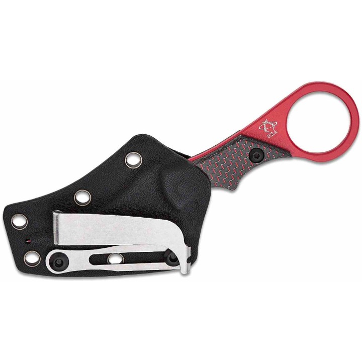 Couteau Mantis Sabot IV Karambit Black/Red Manche FCarbone Lame Acier M390 Etui Kydex MAN8356 - Livraison Gratuite