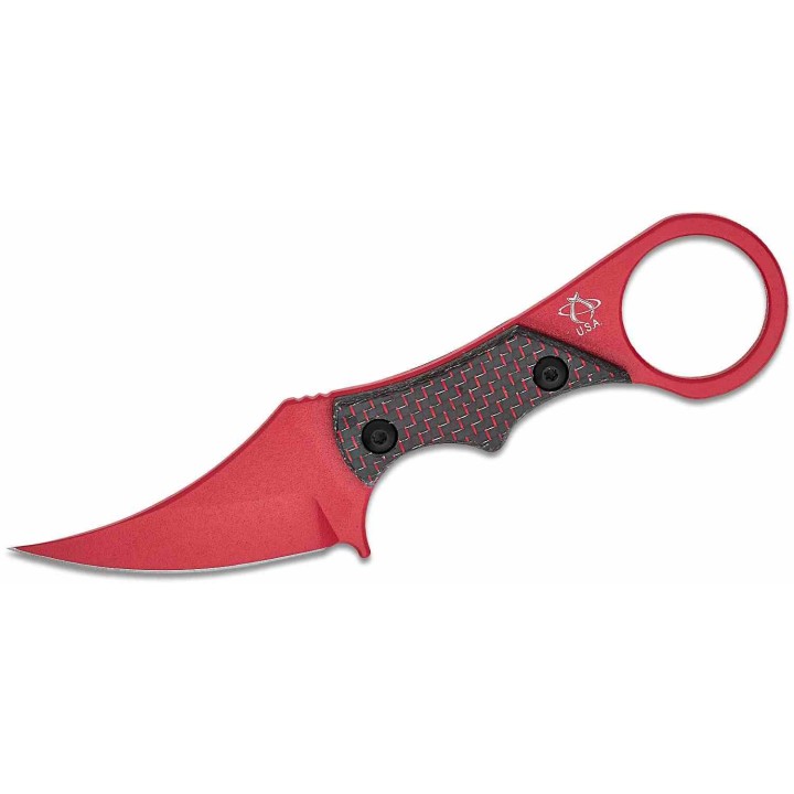 Couteau Mantis Sabot IV Karambit Black/Red Manche FCarbone Lame Acier M390 Etui Kydex MAN8356 - Livraison Gratuite