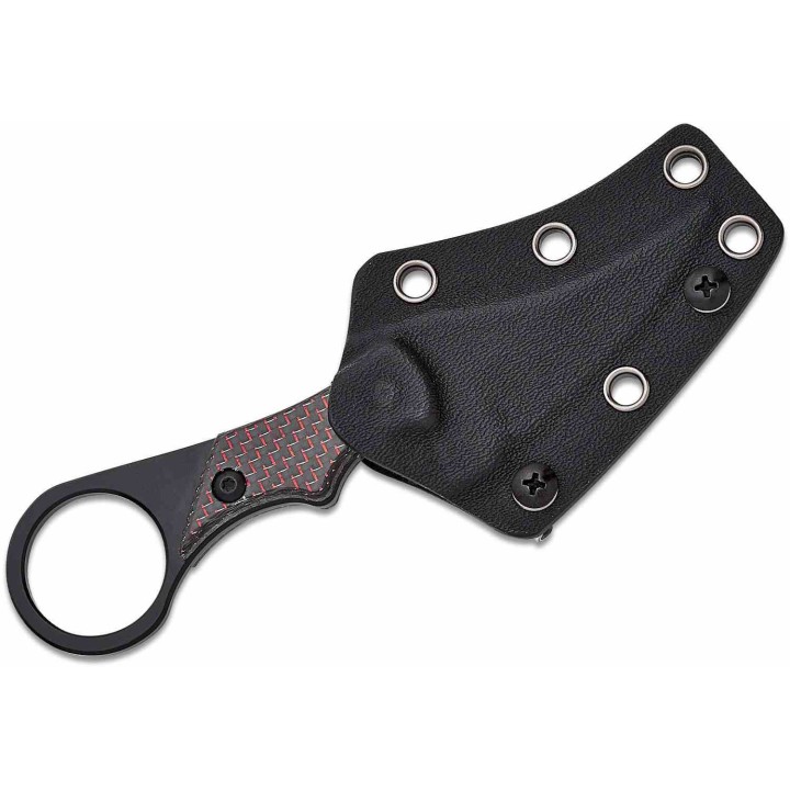 Couteau Mantis Sabot IV Karambit Black/Red Manche FCarbone Lame Acier M390 Etui Kydex MAN8332 - Livraison Gratuite