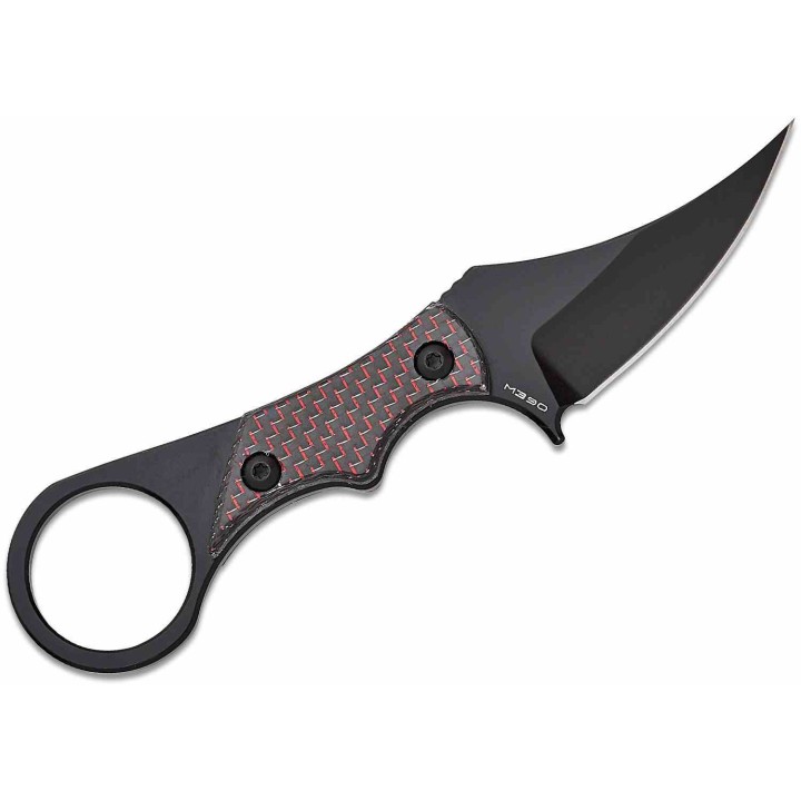 Couteau Mantis Sabot IV Karambit Black/Red Manche FCarbone Lame Acier M390 Etui Kydex MAN8332 - Livraison Gratuite