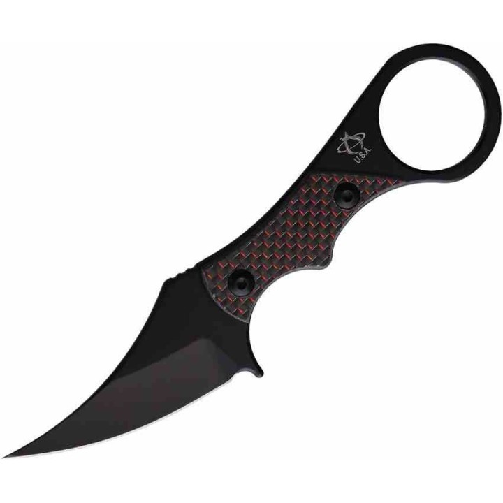 Couteau Mantis Sabot IV Karambit Black/Red Manche FCarbone Lame Acier M390 Etui Kydex MAN8332 - Livraison Gratuite
