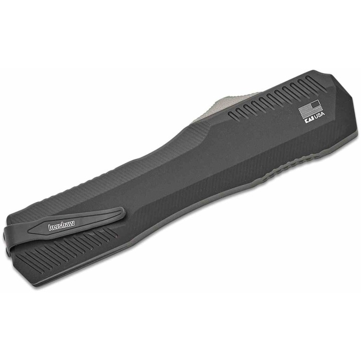 Couteau Kershaw Livewire OTF AUTO Black Lame Tanto Acier CPM-MagnaCut Manche Alu Clip USA KS9000TSW - Livraison Gratuite