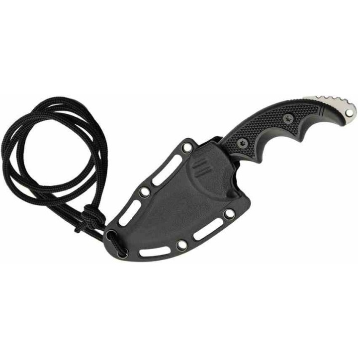 LOT DE 3 Couteau de Cou à Lame Fixe Lame Acier Inox Manche ABS Etui CN211606 - Livraison Gratuite
