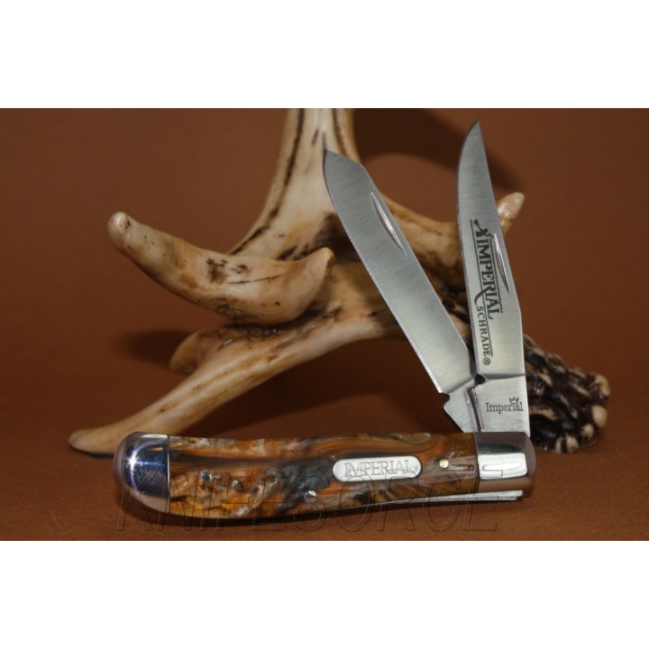 Canif Couteau de poche Imperial Schrade Medium  - Couteau Schrade Knives Imperial Trapper Amber Pocket Knife IMP15T