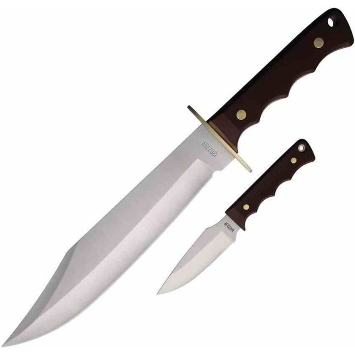 Couteau Schrade OT Bowie Combo 2 Couteaux de Chasse Lame Acier Inox Etui Nylon SCHP1207759 - Livraison Gratuite