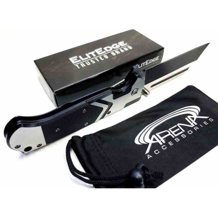 Lot de 3 Couteau Elitedge Butcher A/O Lame Acier420C Manche Acier/G10 Linerlock Clip EE10A19G10 - Livraison Gratuite