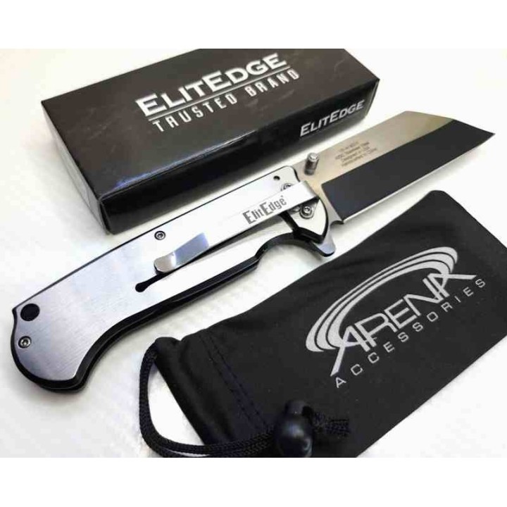 Lot de 3 Couteau Elitedge Butcher A/O Lame Acier420C Manche Acier/G10 Linerlock Clip EE10A19G10 - Livraison Gratuite