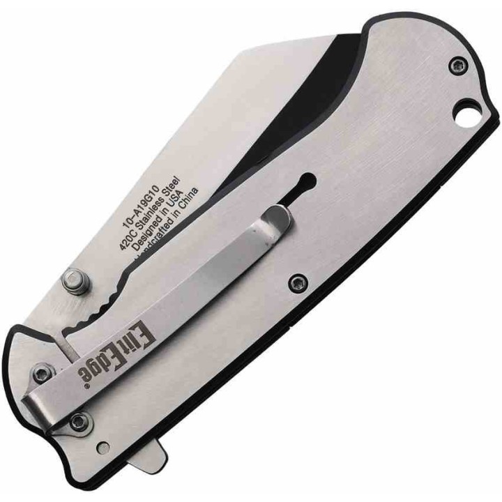 Lot de 3 Couteau Elitedge Butcher A/O Lame Acier420C Manche Acier/G10 Linerlock Clip EE10A19G10 - Livraison Gratuite