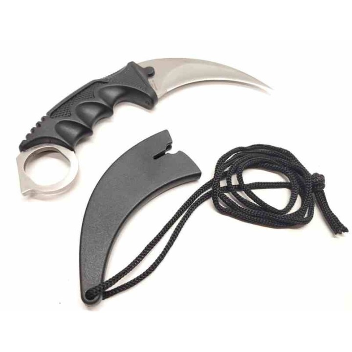 LOT DE 3 Couteau Griffe S-TEC Karambit Lame Acier Inox Manche ABS Etui Plastique STT222002SL - Livraison Gratuite