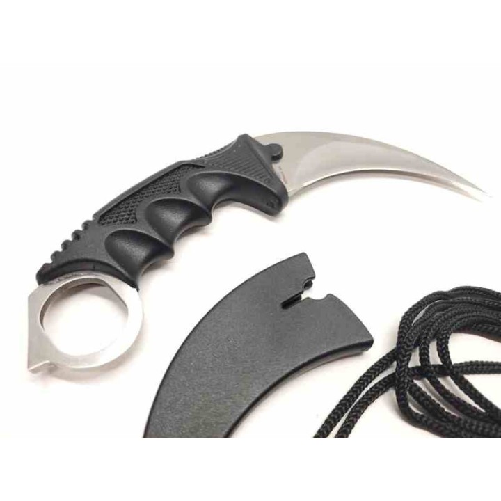 LOT DE 3 Couteau Griffe S-TEC Karambit Lame Acier Inox Manche ABS Etui Plastique STT222002SL - Livraison Gratuite